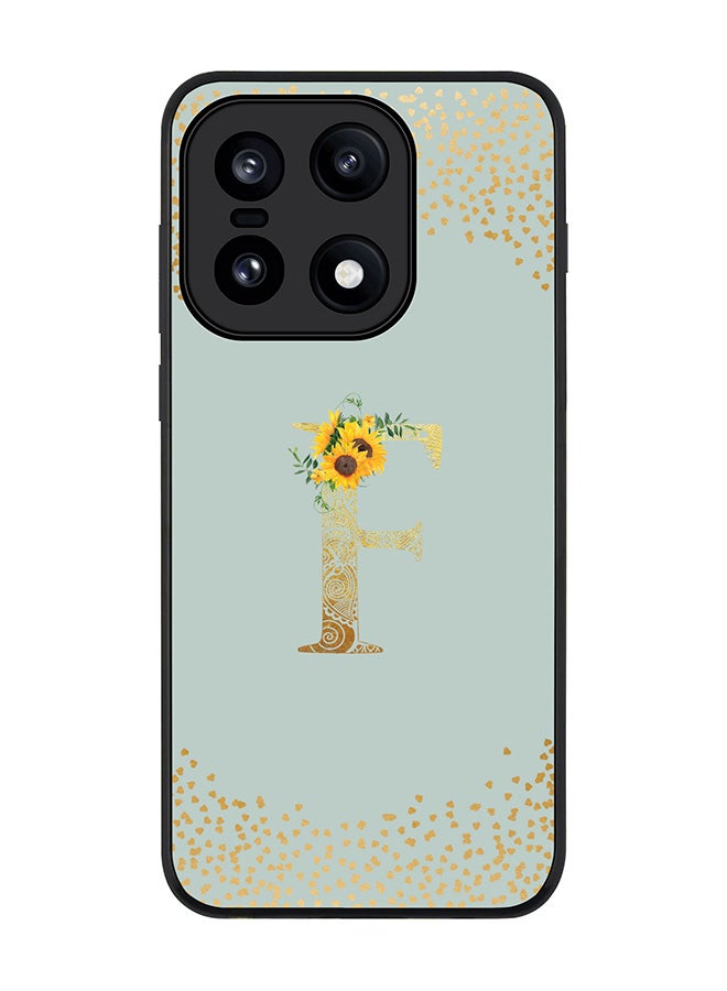 For OnePlus 15 Case,Slim fit Camera Protection, Shockproof Thin Phone cover - Custom Floral Monogram - F (Light Grey )